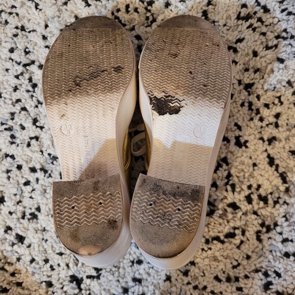 Bakers Gold Platform Lace Up Italy Ankle Chunky Heels - Picture 12 of 13